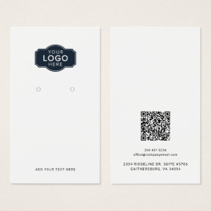 Your Business Logo QR Code Earring Display Card