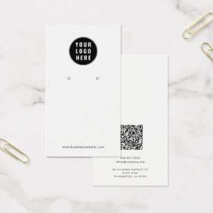 Your Business Logo QR Code Earrings Display Card