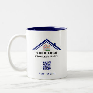 Your Business Logo QR Code Phone Two-Tone Coffee Mug