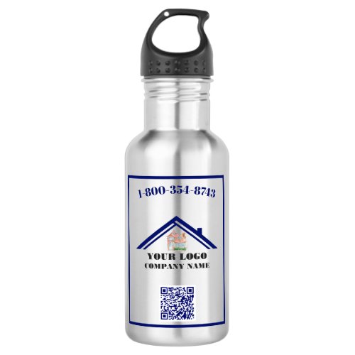 Your Business Logo QR Code   Stainless Steel Water Bottle