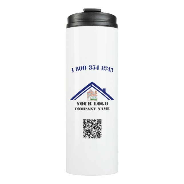 Your Business Logo QR Code    Thermal Tumbler (Front)