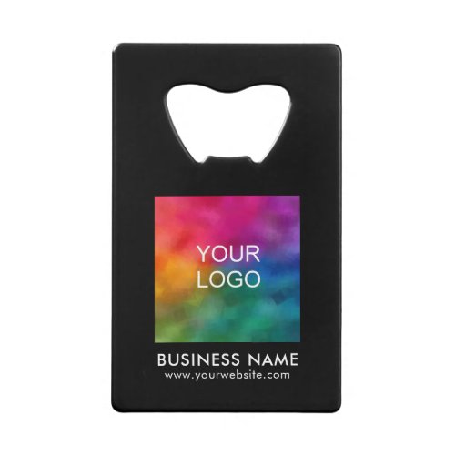 Your Business Logo QR Code Website Template Custom Credit Card Bottle Opener