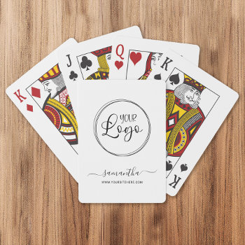 Your Business Logo Signature Name Playing Cards by annaleeblysse at Zazzle