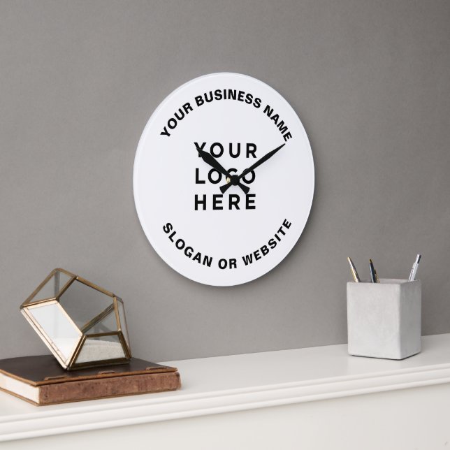 Your Business Logo Simple and Professional Large Clock (Office)