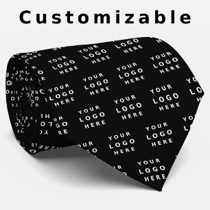 Your Business Logo Simple Minimalist Promo Black Neck Tie