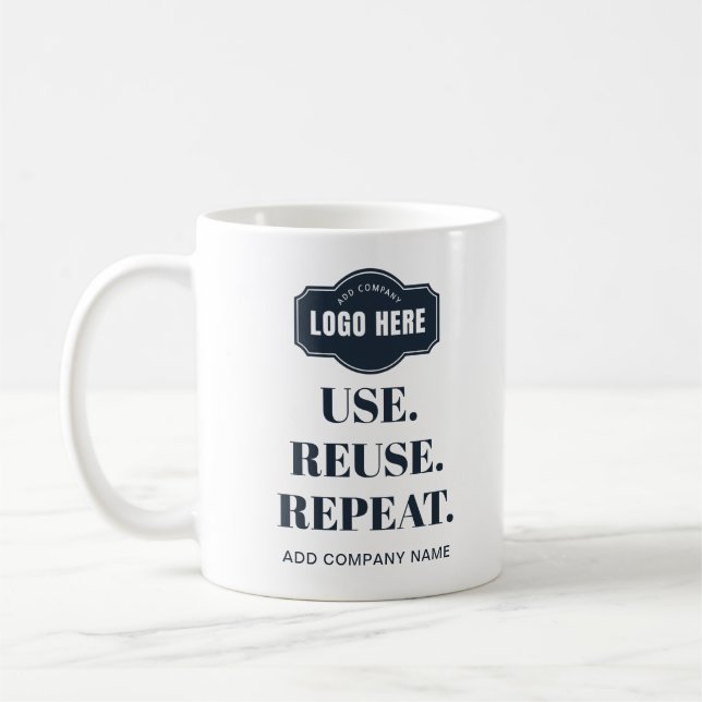 Your Business Logo Slogan and Company Name Custom Coffee Mug (Left)