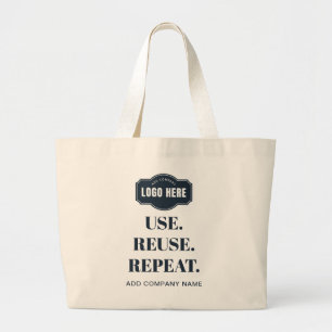 Your Business Logo Slogan and Company Name Custom Large Tote Bag