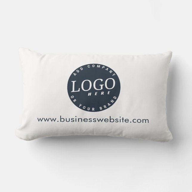 Your Business Logo Slogan and Website Custom Lumbar Pillow (Front)