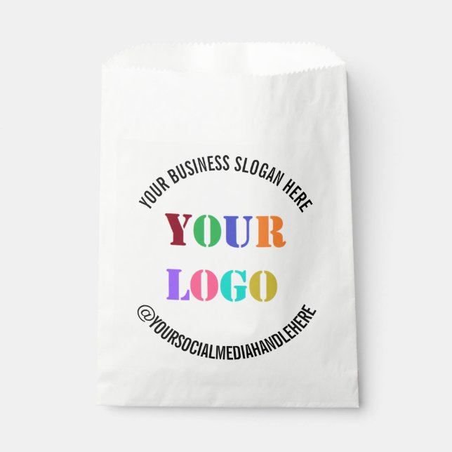 Your Business Logo Social Media Favor Bag Example (Front)