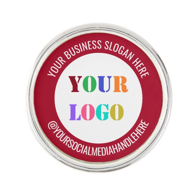 Your Business Logo Social Media Lapel Pin Template (Front)
