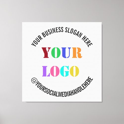Your Business Logo Social Media Name Canvas Print