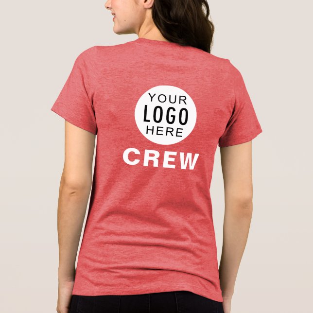 Your Business Logo Staff Employees Custom Tri-Blend Shirt (Back)