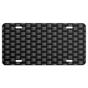 Your Business Logo Stylish Half Step Pattern License Plate