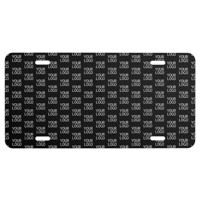 Your Business Logo | Stylish Half Step Pattern License Plate (Front)