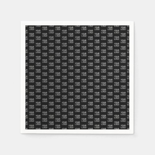 Your Business Logo  Stylish Half Step Pattern Napkins