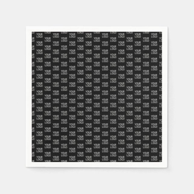 Your Business Logo | Stylish Half Step Pattern Napkins (Front)