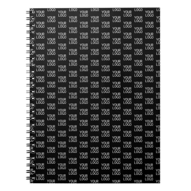 Your Business Logo | Stylish Half Step Pattern Notebook (Front)