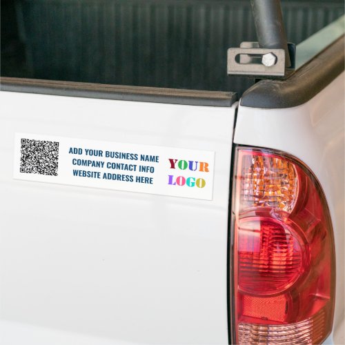 Your Business Logo Text and QR Code Bumper Sticker