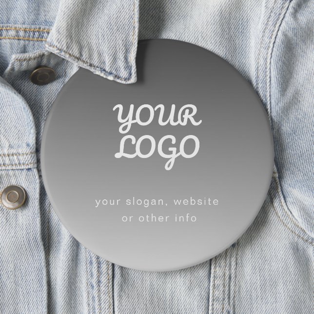 Your Business Logo & Text | Dark Grey Ombre  Button (In Situ)