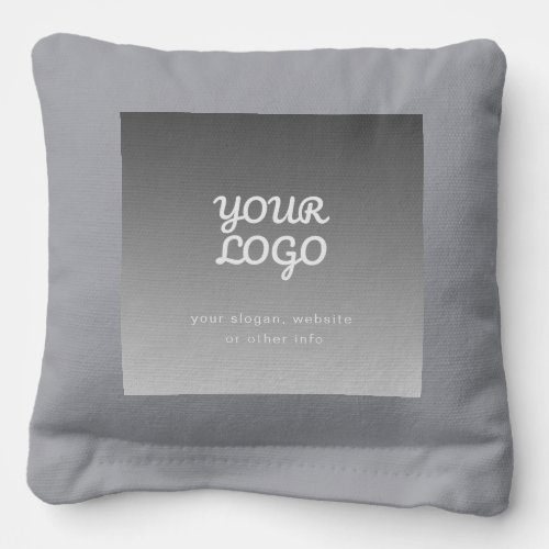 Your Business Logo  Text  Dark Grey Ombre  Cornhole Bags