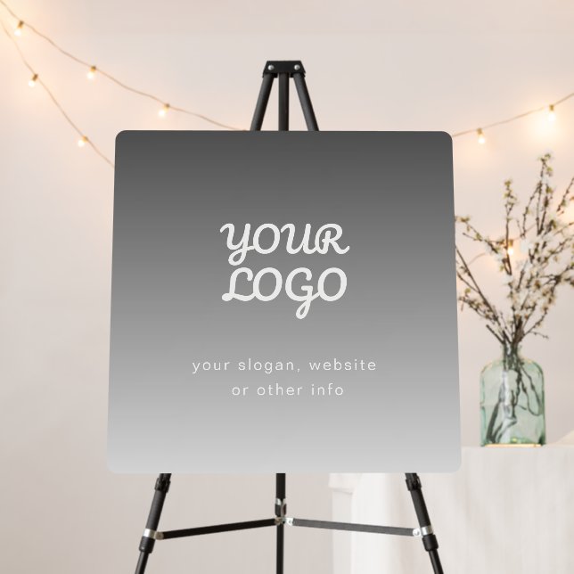 Your Business Logo & Text | Dark Grey Ombre  Foam Board (In Situ (Stand))