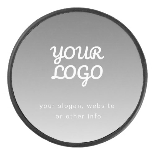 Your Business Logo  Text  Dark Grey Ombre  Hockey Puck