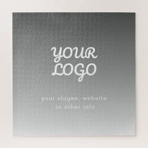 Your Business Logo  Text  Dark Grey Ombre  Jigsaw Puzzle