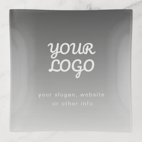 Your Business Logo  Text  Dark Grey Ombre  Trinket Tray
