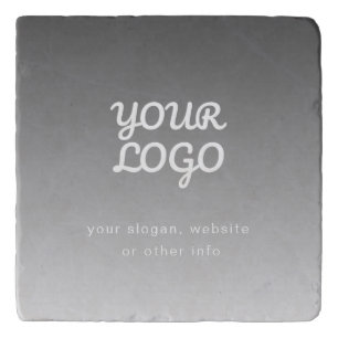 Your Business Logo & Text Dark Grey Ombre Trivet