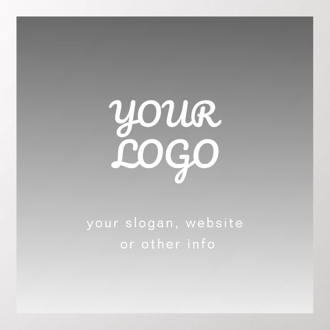 Your Business Logo & Text | Dark Grey Ombre  Wall Decal (Insitu 2)