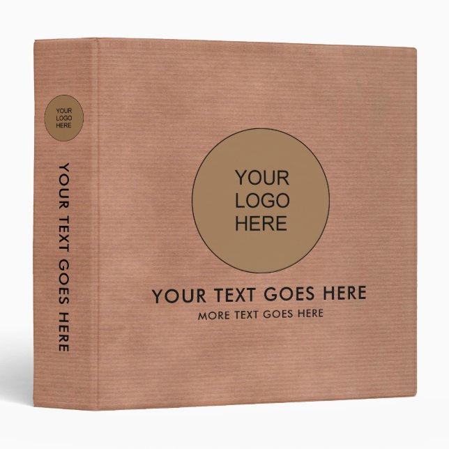 Your Business Logo Text Here Template Rustic Craft 3 Ring Binder (Front/Spine)