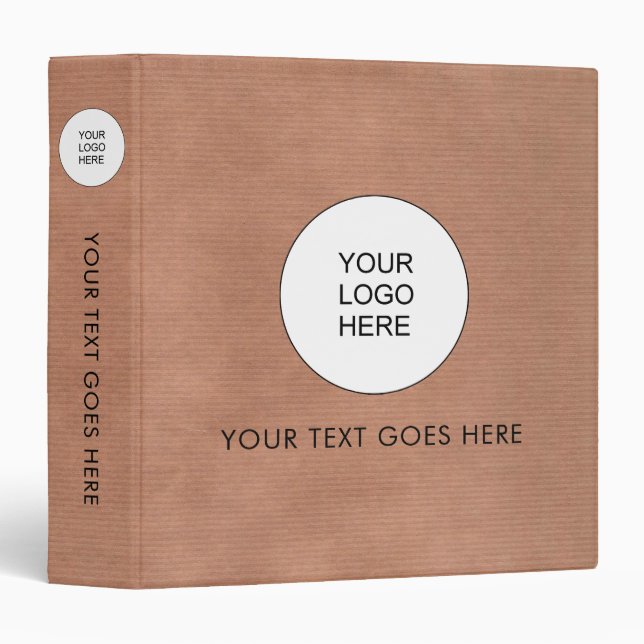 Your Business Logo Text Here Template Rustic Craft 3 Ring Binder (Front/Spine)