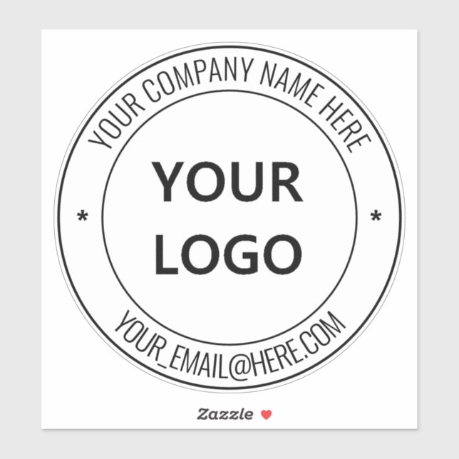Your Business Logo Text Promotion Sticker Template (Sheet)