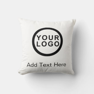Your Business Logo   Text Promotional Brand White Throw Pillow
