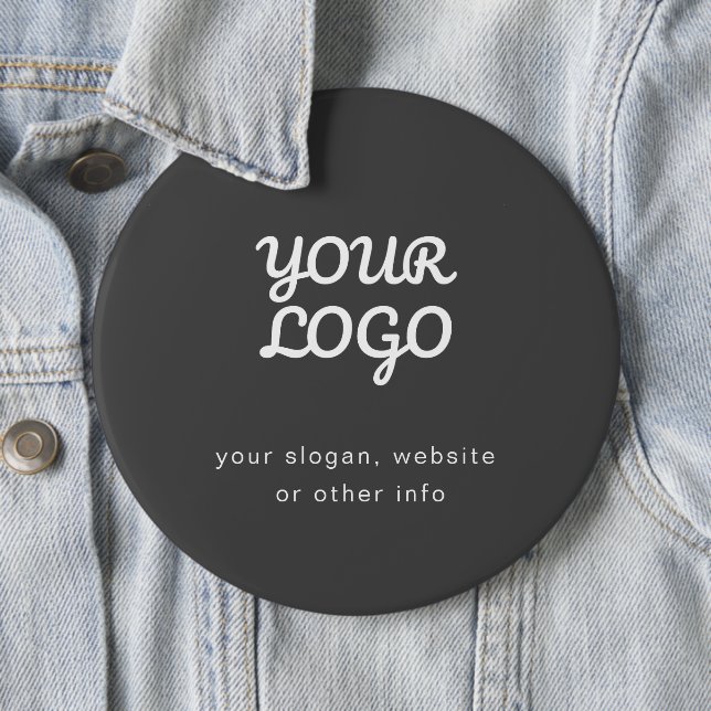 Your Business Logo & Text | Stylish Dark Grey Button (In Situ)