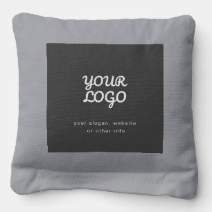 Your Business Logo & Text Stylish Dark Grey Cornhole Bags