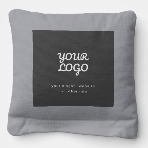 Your Business Logo  Text  Stylish Dark Grey Cornhole Bags