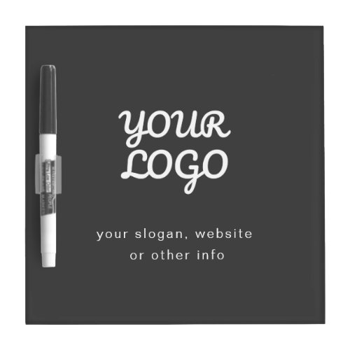 Your Business Logo  Text  Stylish Dark Grey Dry Erase Board
