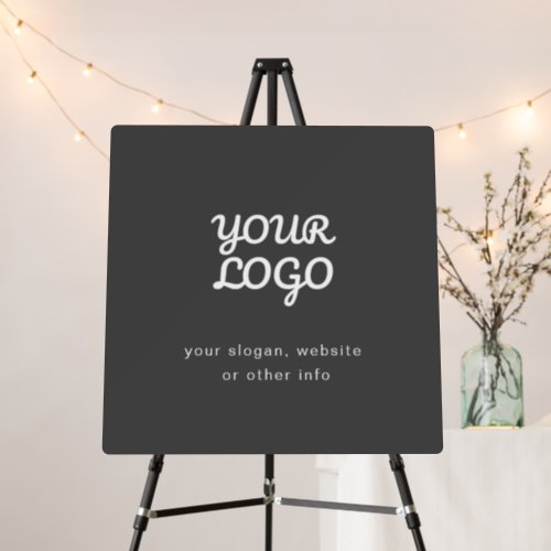 Your Business Logo  Text  Stylish Dark Grey Foam Board