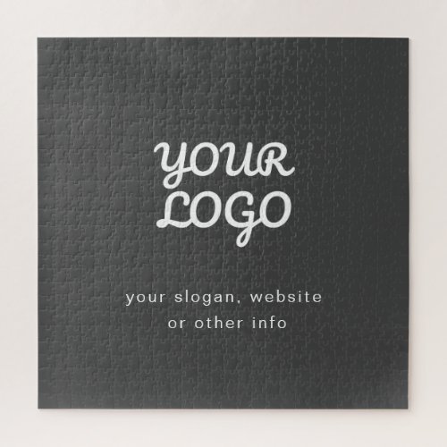 Your Business Logo  Text  Stylish Dark Grey Jigsaw Puzzle