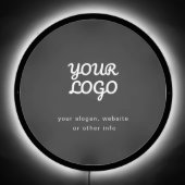 Your Business Logo & Text | Stylish Dark Grey LED Sign (Front)