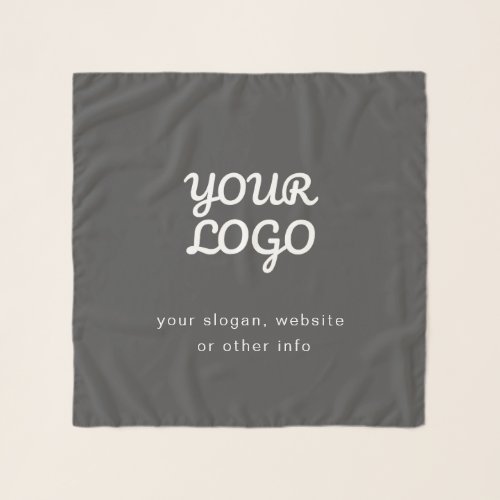 Your Business Logo  Text  Stylish Dark Grey Scarf
