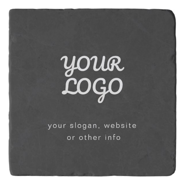 Your Business Logo & Text | Stylish Dark Grey Trivet (Front)