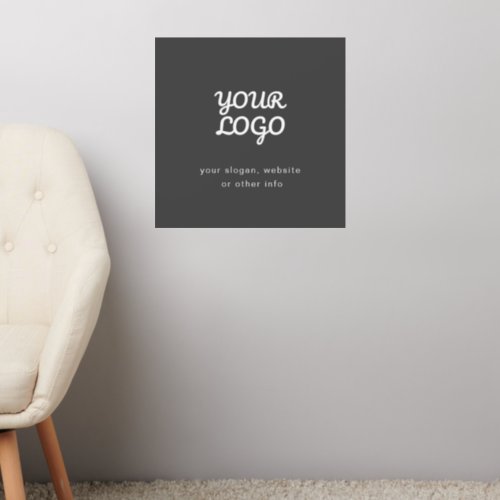 Your Business Logo  Text  Stylish Dark Grey Wall Decal