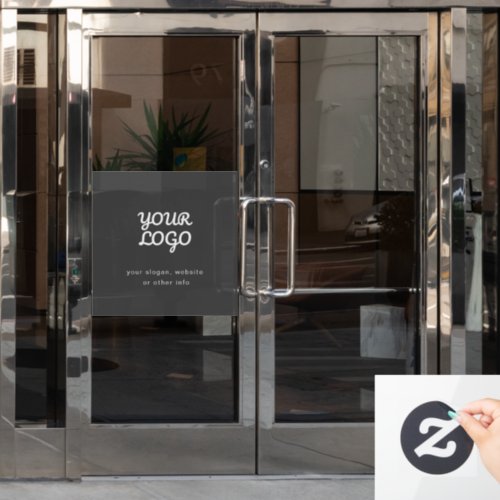Your Business Logo  Text  Stylish Dark Grey Window Cling