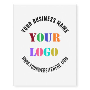 Your Business Logo Text Temporary Tattoos Template