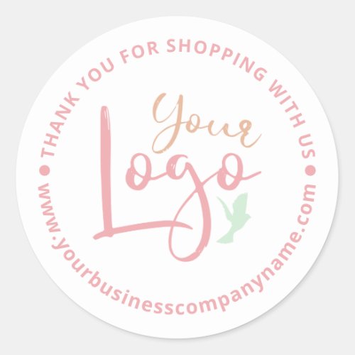 Your Business Logo Thank You Round Stickers