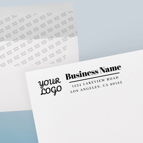 Your Business Logo Tiled Inside Return Address Envelope