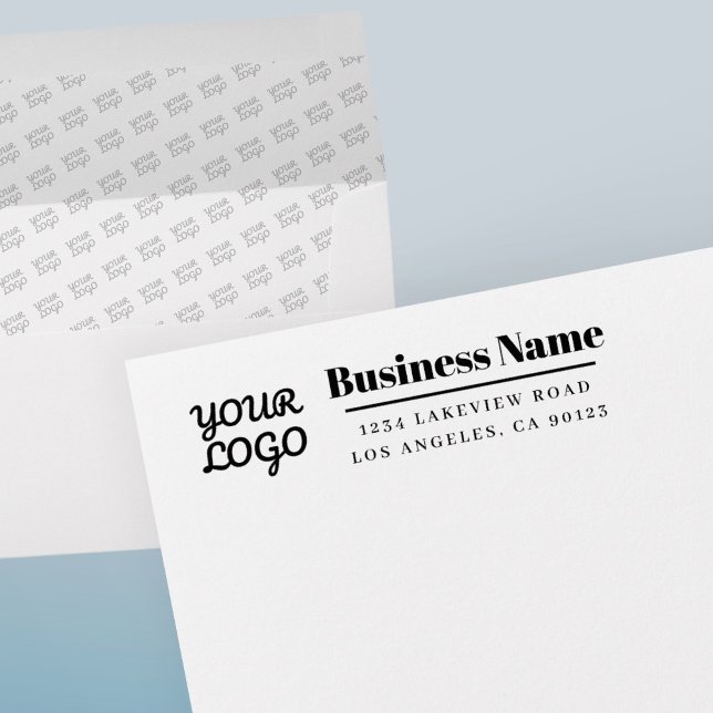 Your Business Logo Tiled Inside Return Address Envelope (Creator Uploaded)