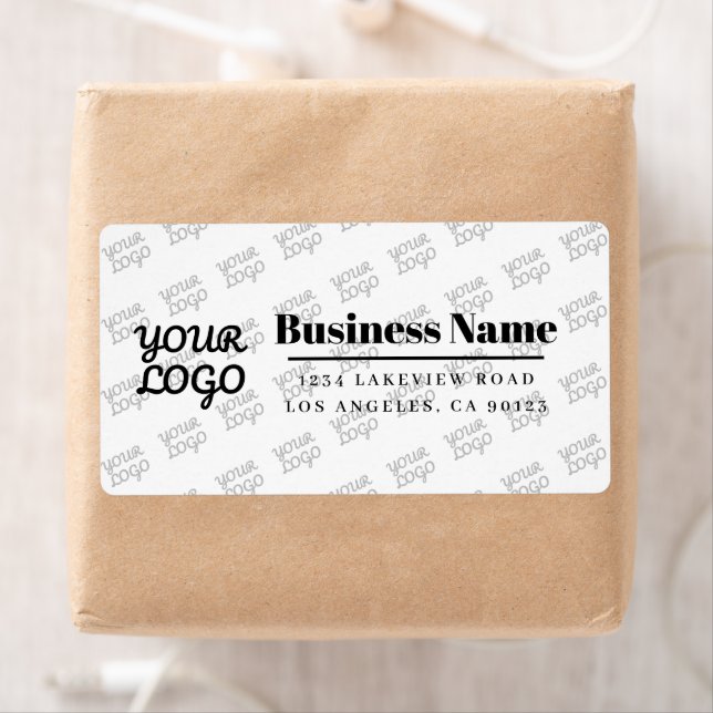 Your Business Logo Tiled Modern Return Address Label (Insitu)